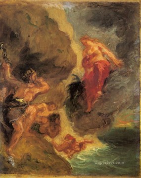 invierno pintura - Invierno Juno Y Eolo Romántico Eugene Delacroix